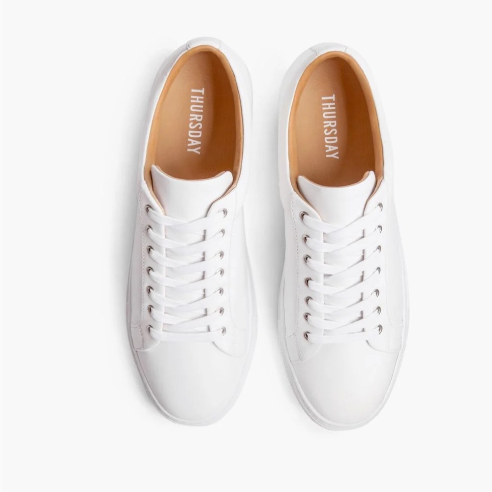 Thursday Boot Company Women’s Premier Low Top White Italian Leather Shoes - Picture 6 of 16